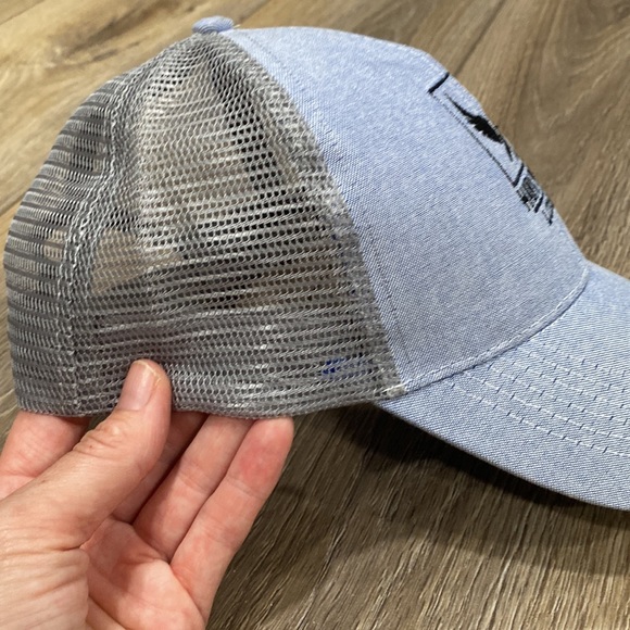HAWK POINT LODGE Blue Gray Trucker Hat Adjustable - Picture 5 of 7